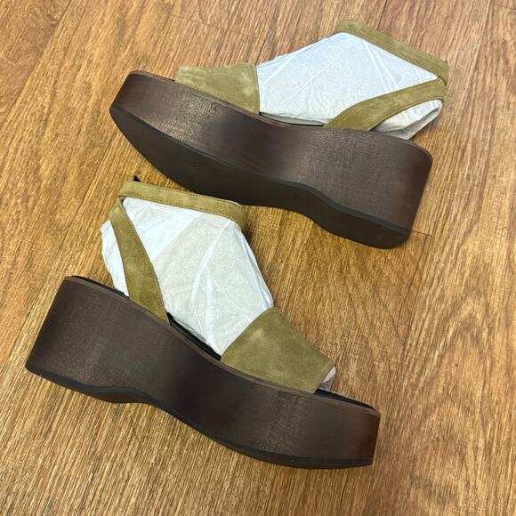 Vince Phillipa Platform Sandal in Olive Wood Size 9 - Picture 9 of 15